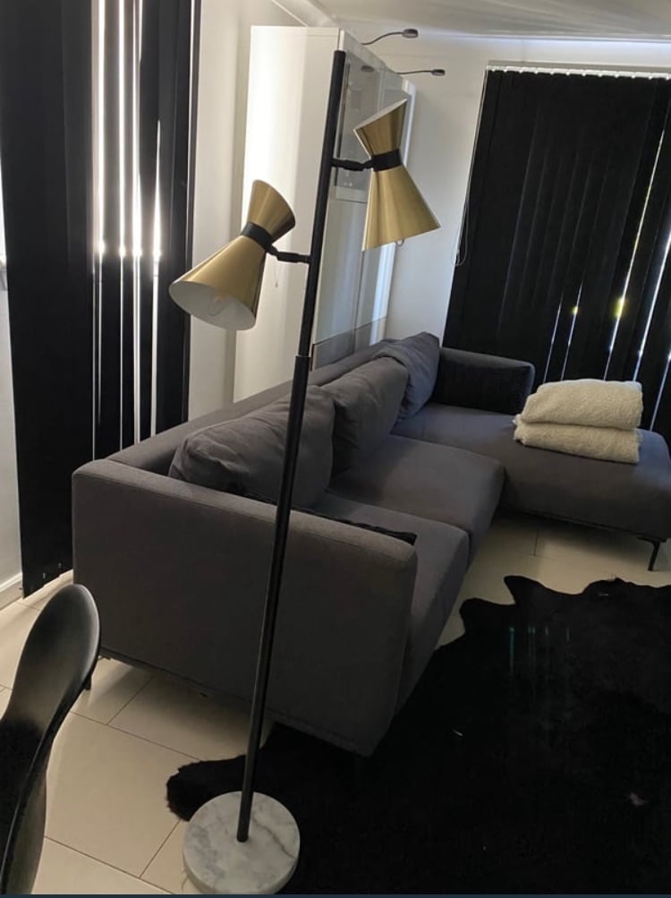 Marble base floor lamp 