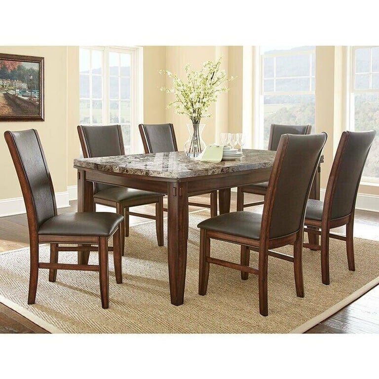 Adalyn Home Marble Top Dining Table + 6 Chairs used nice