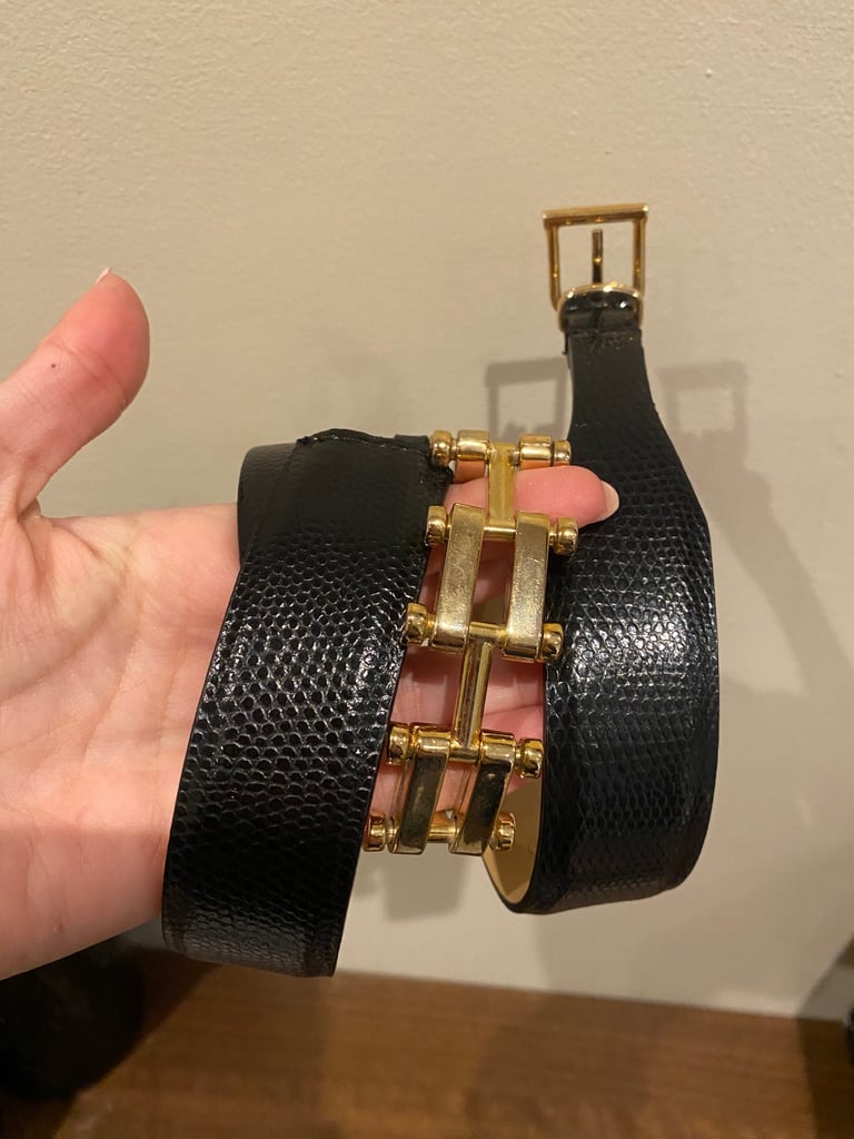 Reiss gold leather belt 