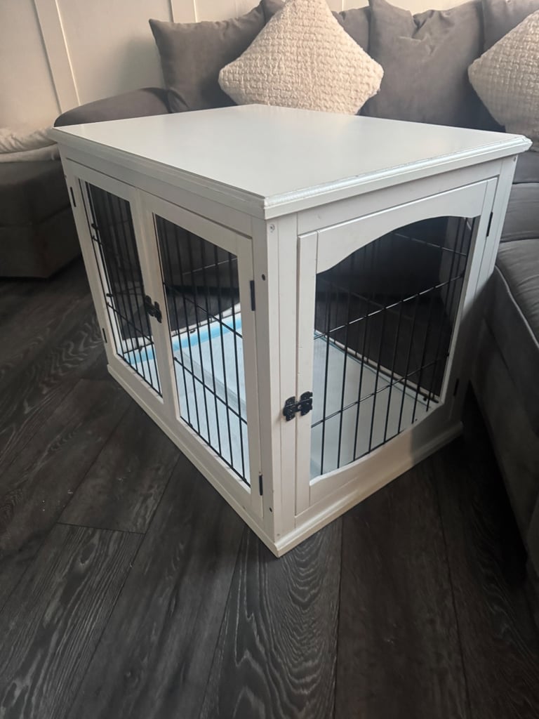 White Wooden 80cm Dog Crate Cage For Sale Puppy Training Pen Enclosure Bed