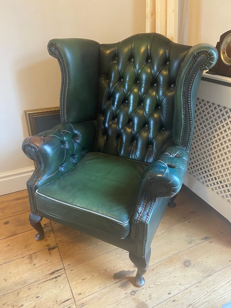 image for Green chesterfield armchair 