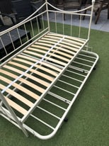 Ikea metal single daybed with pullout trundle bed 