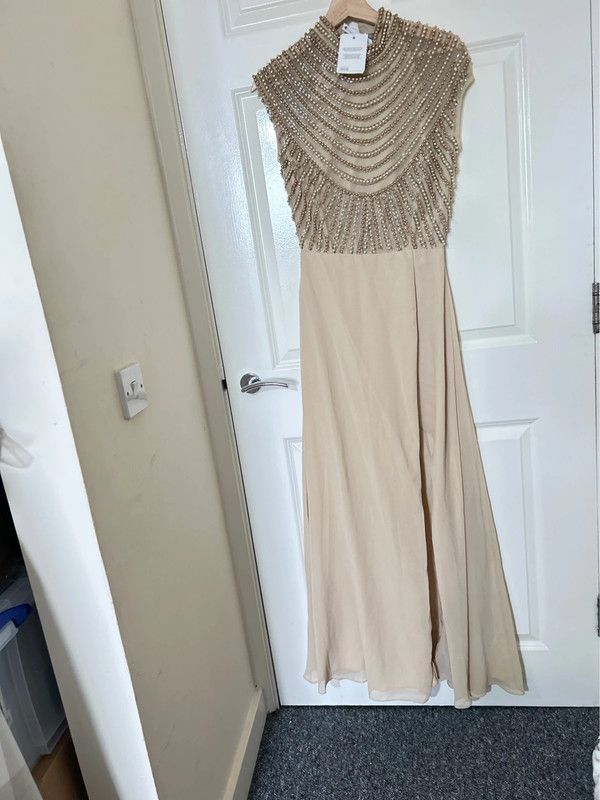 Asos Design Bridesmaid linear embellished bodice maxi dress with wrap skirt, RRP £85