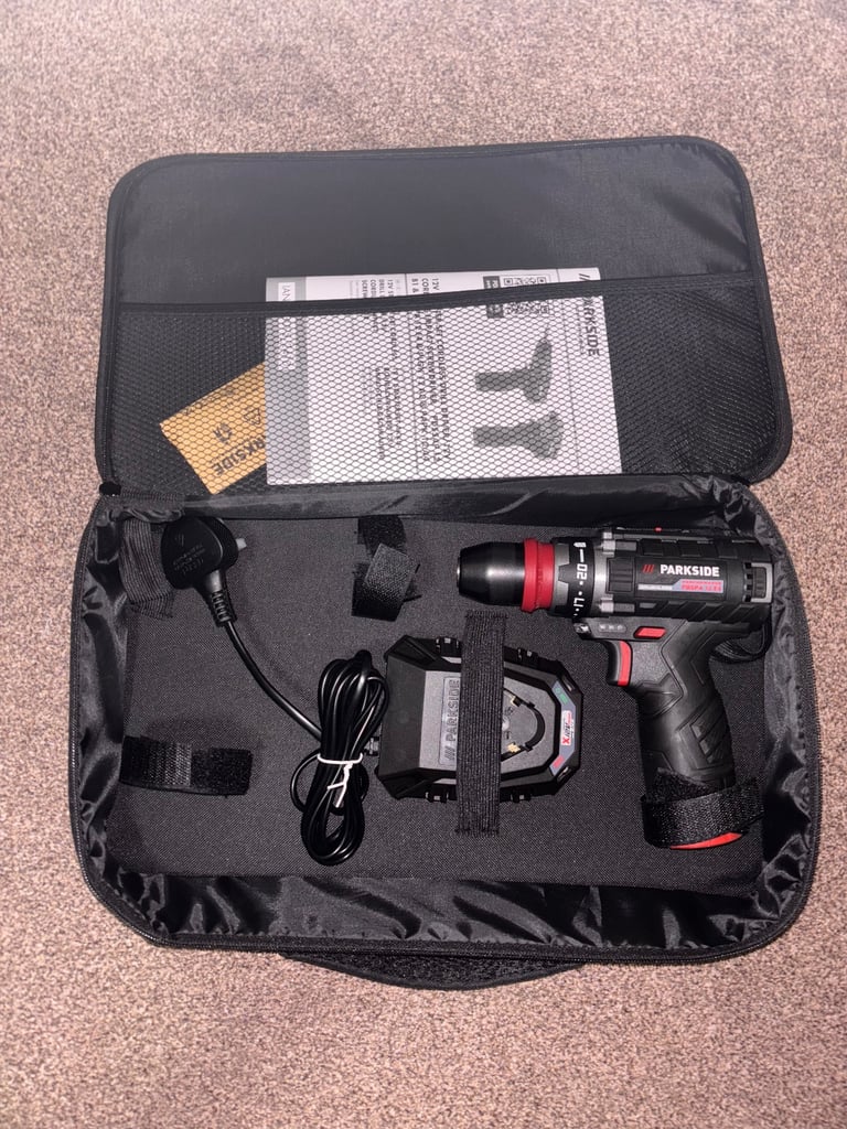 Parkside performance 12v drill with battery and charger 