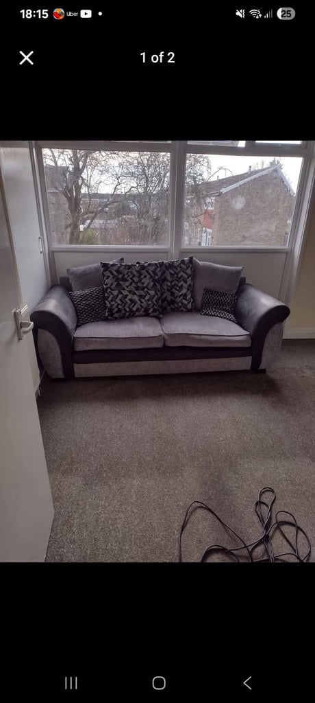 2 grey sofas
