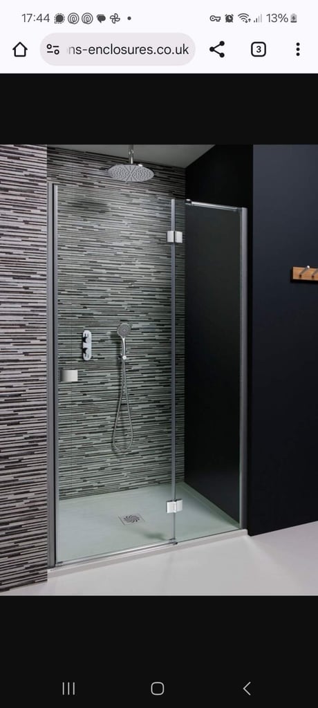 image for Crosswater/Simpsons Hinged Shower Door with Inline Panel 1000mm DHDSC1000+
