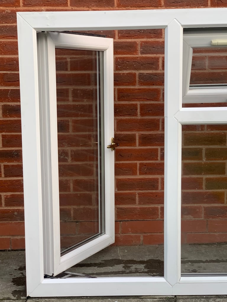 UPVC DOUBLE GLAZED WINDOW WITH SIDE & TOP OPENERS 118.5cm W 113cm H Can Deliver