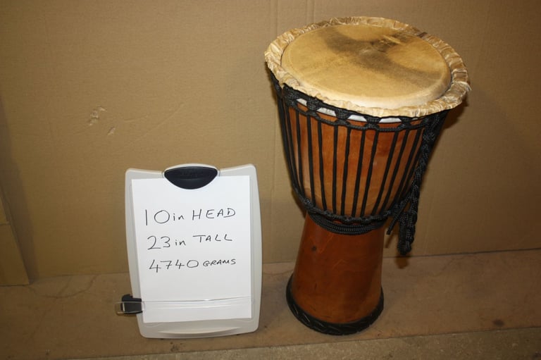 image for African Wooden Djembe Drum 10.1/2in Head x 23in High ~ Weight 4740 grams ~ £75 ono