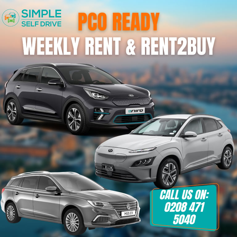 PCO READY FREE CONGESTION CHARGE LONG RANGE ELECTRIC CAR HIRE - WEEKLY RENT & RENT2BUY INSURANCE INC