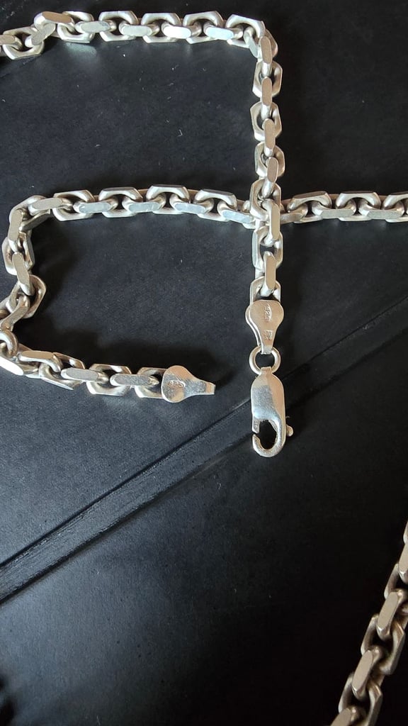 Men's Solid 925 Sterling Silver Curb Chain Necklace ( 46 grams in weight )