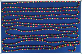 4 x 9ft long multi-coloured wooden beads strands, £2 each or 4 for £5 