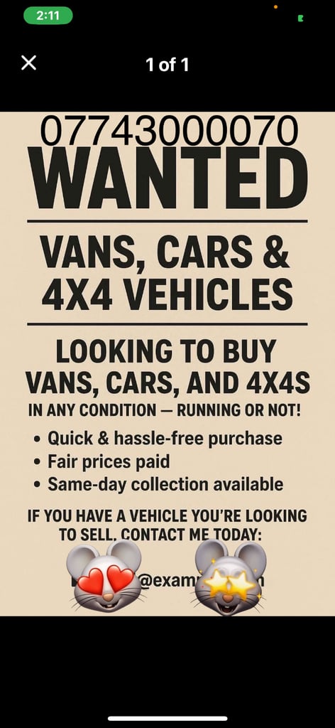Huddersfield scrap vehicle buyer always 