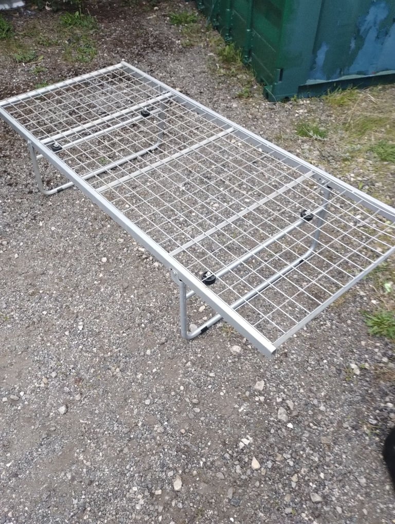 image for Bed Frame Single (Metal) On Wheels Slides Under Bed For Storage 