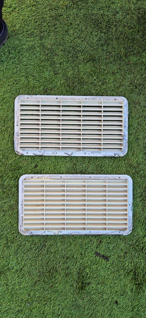 Fridge vents, water heater vents, heater flue cowls for camper caravan motorhome.