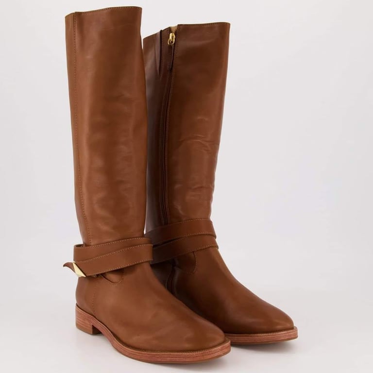 image for Shutz brown all leather new tall boots size 7 - NEW with box RRP £ 220