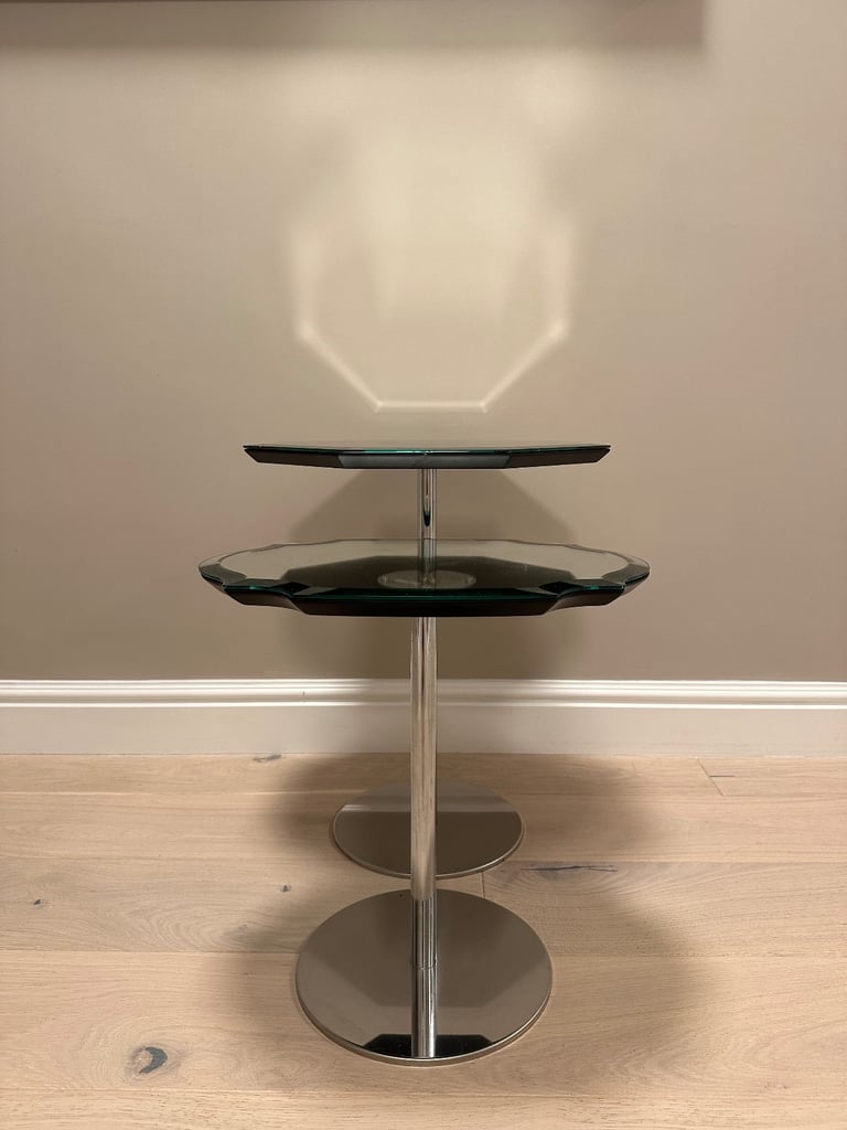 Natuzzi Italian Glass Side Tables - Set of 4
