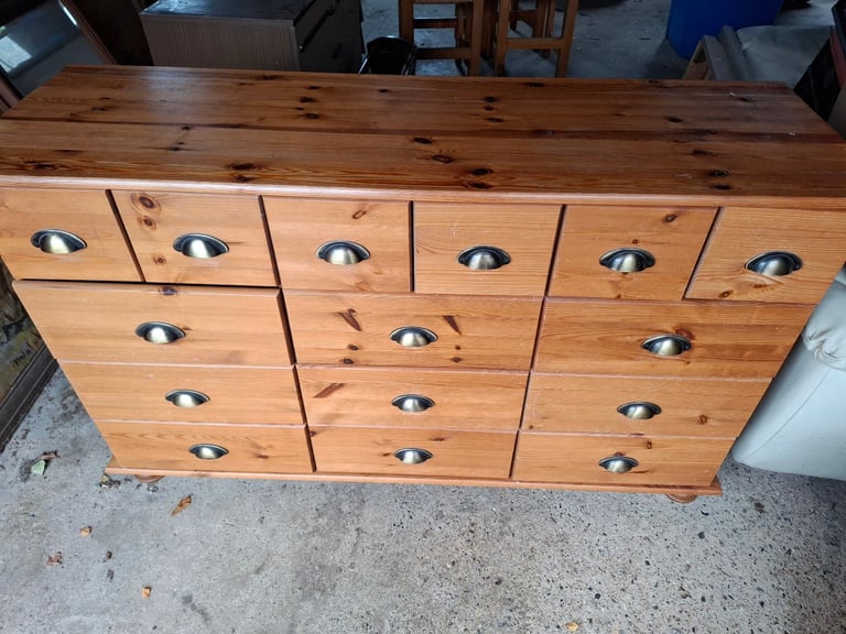 Modern pine merchants/apocathery drawers