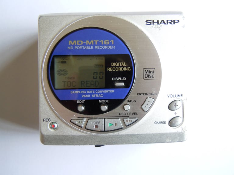 Sharp Portable Minidisc Recorder MD-MT161E For Spares or Repair