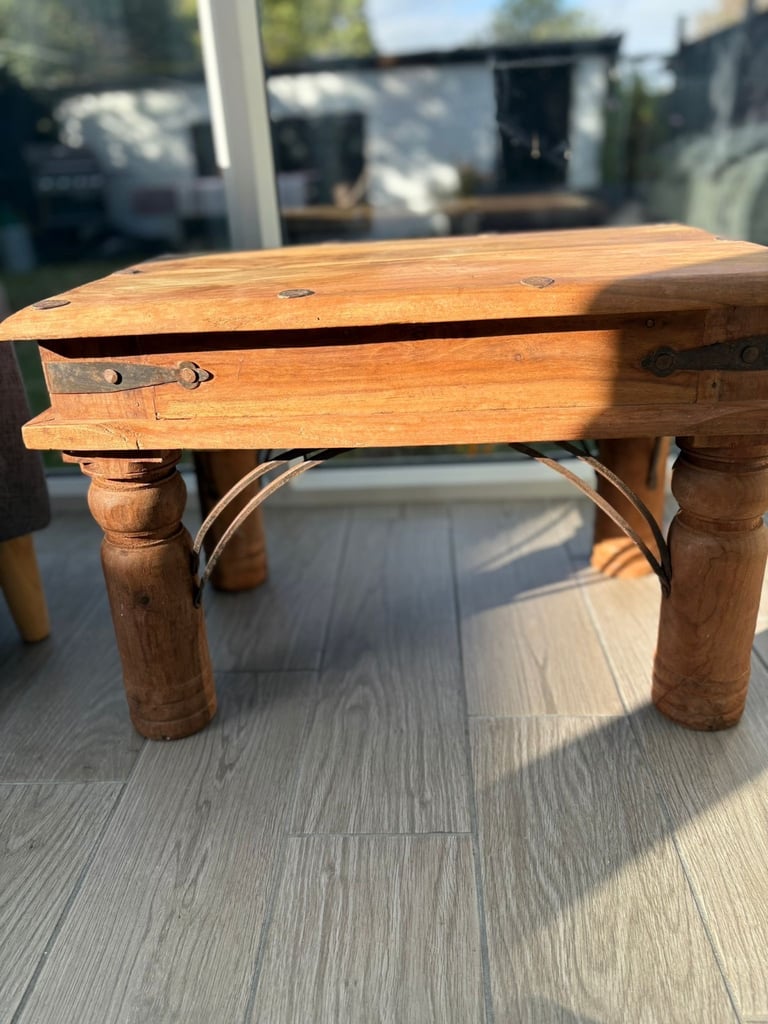 Two Indian Mahogany Solid Wood Coffee Tables 