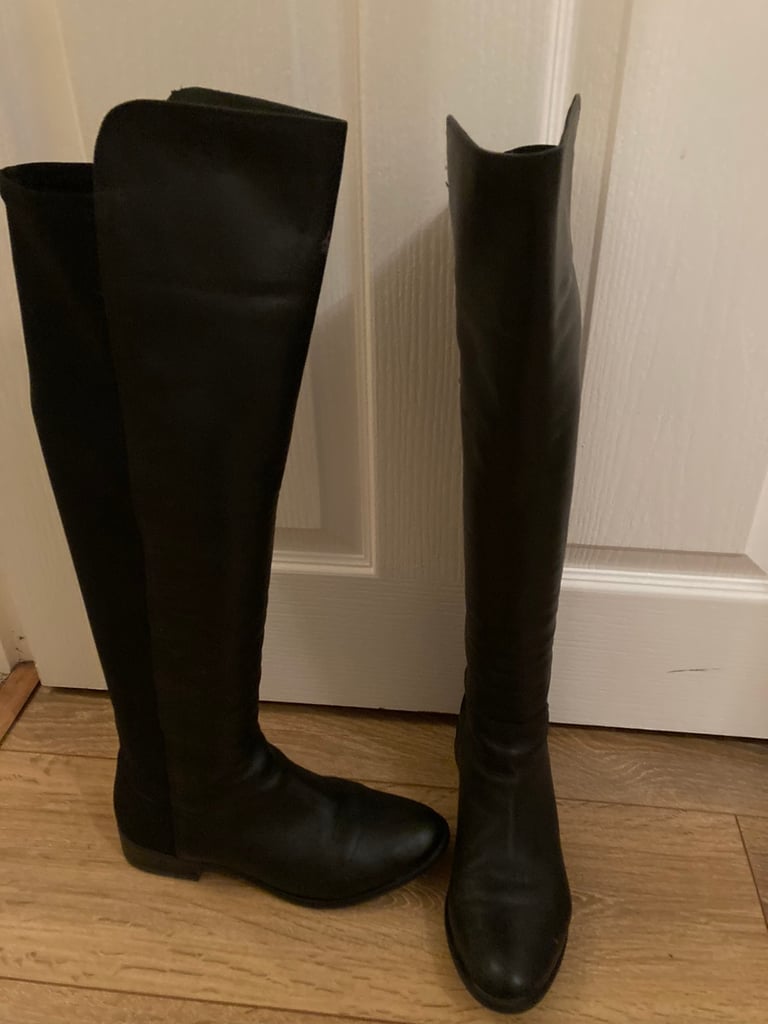 Caddy Belle High Black Leather Boots