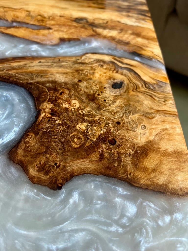 Bespoke coffee table with epoxy resin