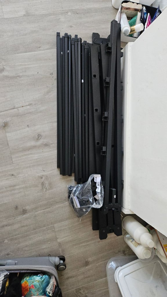 Japanese Style Black Metal King Size, Bed Frame - Excellent Condition