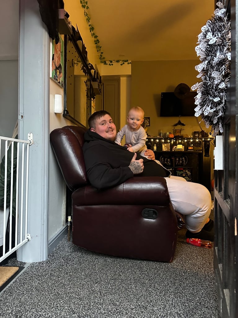 Red leather recliners 