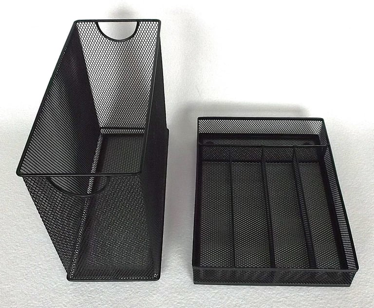 image for Matching NEW Black Mesh File/Magazine Holder & Cutlery/Pen & Pencil Organizer