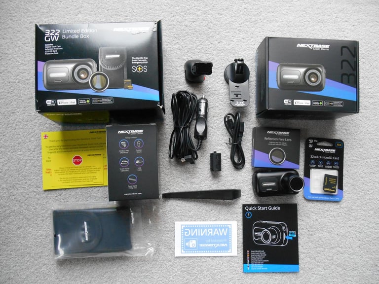 NEXTBASE 322GW Dash Cam with Accessories