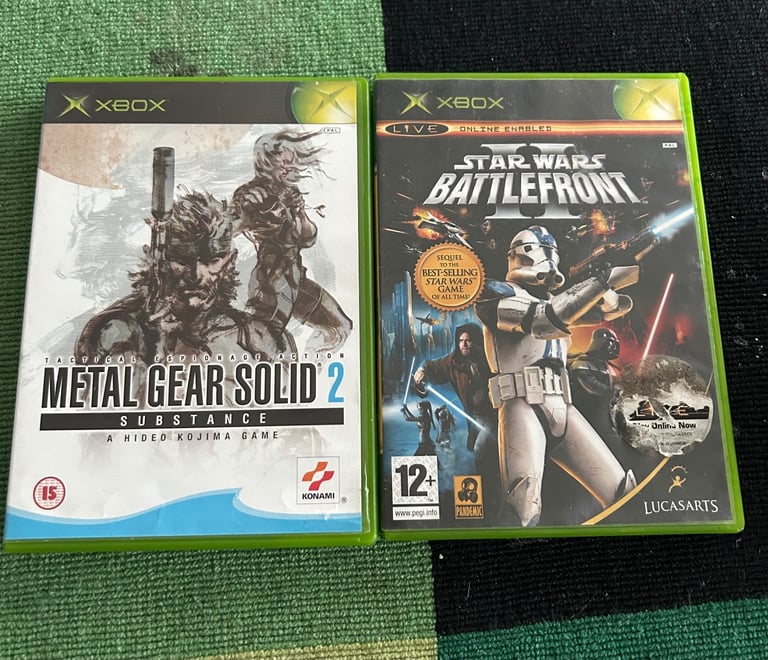 Original Xbox games - metal gear solid 2 & Star Wars battlefront 2 - with manuals 