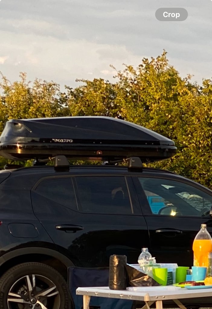 Volvo branded black roof box