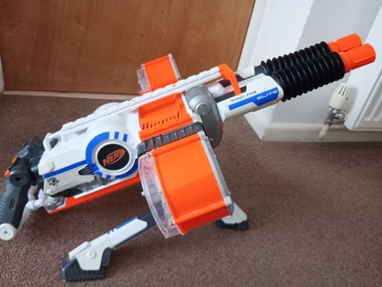 NERF gun bundle. Rhinofire Rare* barely used all new batteries!