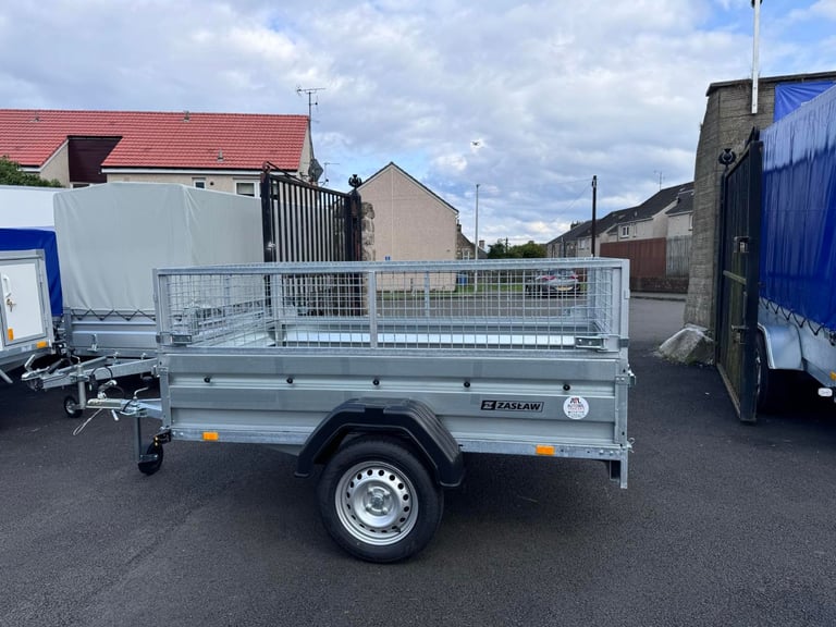 Brand New Zaslaw 205SU 7ft x 4ft single axle tipping trailer with 40cm mesh