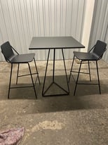 £120 Black Square High Table & 2 Chairs 