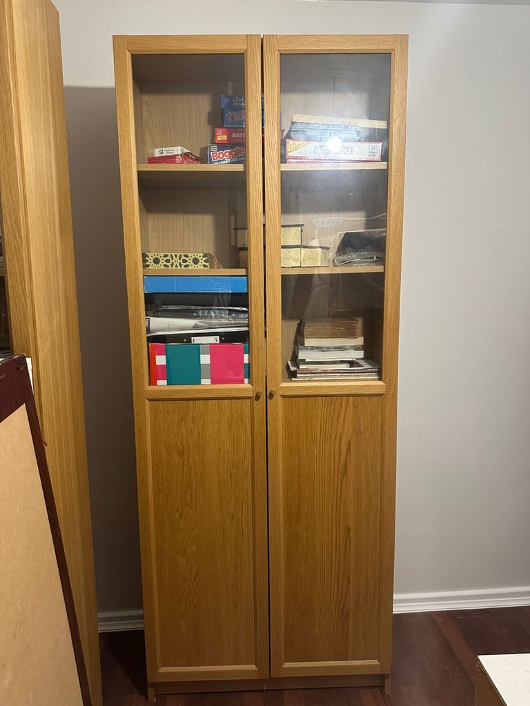 image for BILLY / OXBERG 2 Door Bookcase with Glass Panel Doors
