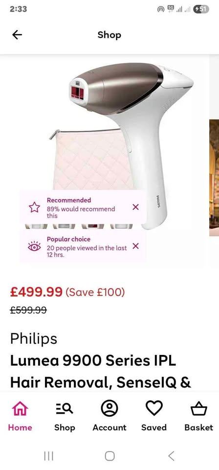 Hair removal philips lumea 9900