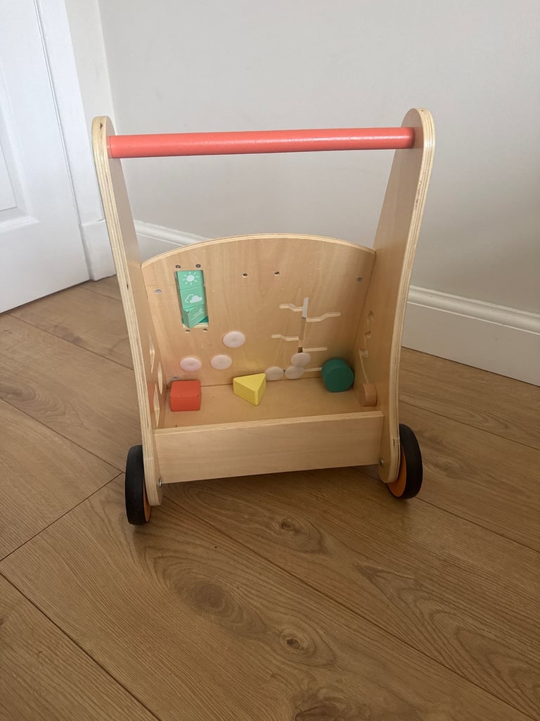 Wooden baby push walker