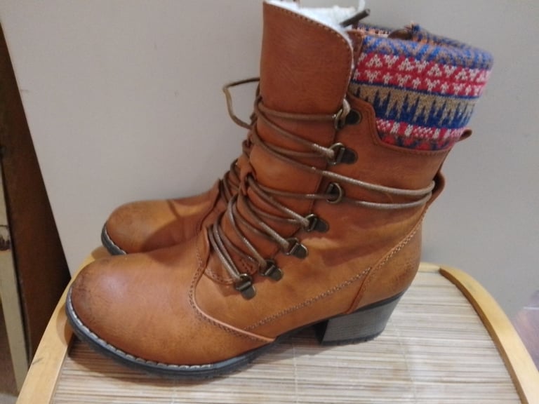 Rieker leather high ankle boots size 5
