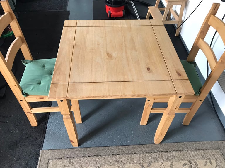Small kitchen table and two chairs 80 cm square 