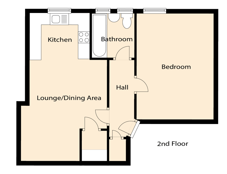 1 Bedroom 2nd floor Flat - Bright & Sunny - Bryson Road, Polwarth