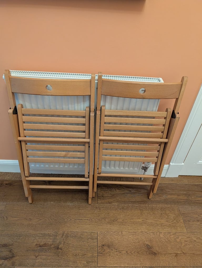 2 x Foldable IKEA Terje Wooden Chairs