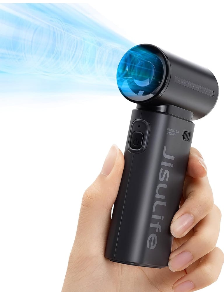 image for JISULIFE Life9 Portable Handheld Fan Turbo 5000mAh Mini Pocket Black RRP £38