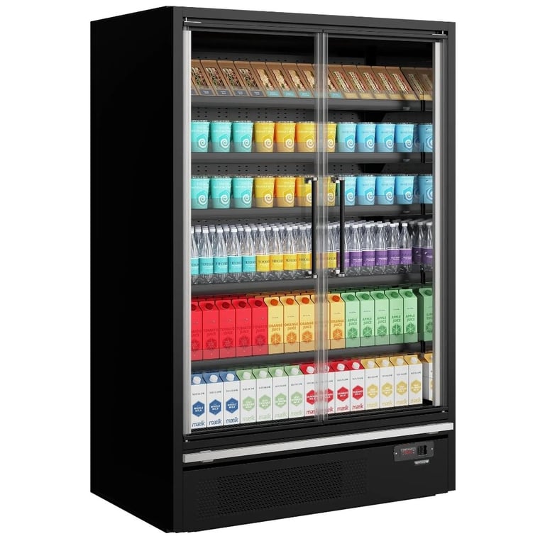 TEFCOLD NEW B GRADE COMMERCIAL MULTIDECK DRINKS/FOODS DISPLAY CHILLER WITH INTERNAL MOTOR.