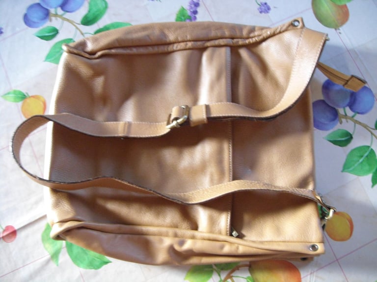 AVORIO ITALIAN LEATHER BAG DARK BEIGE MESSENGER, CROSSBODY BAG