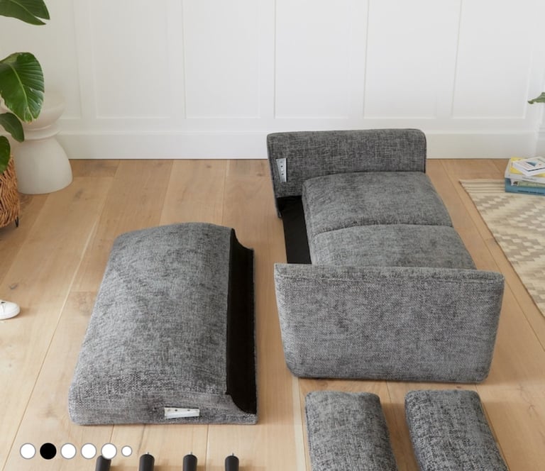 Chunky Chenille Dark Grey Mila 3 Seater Small Sofa
