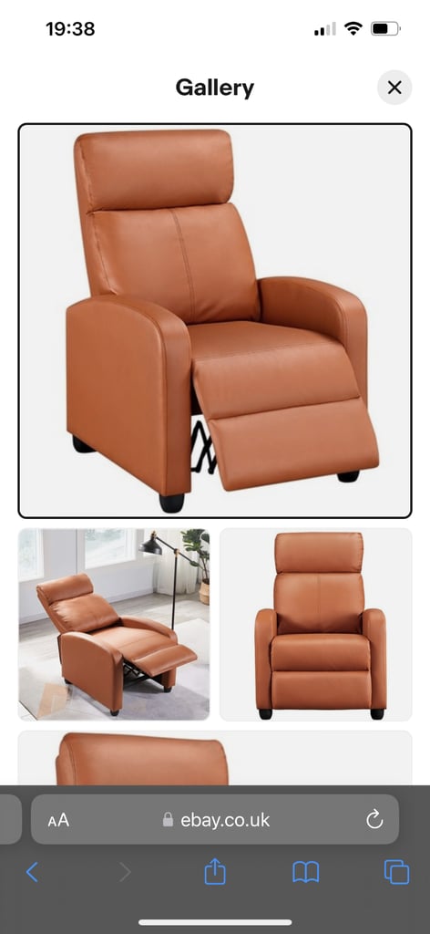 Tan leather recliner chair £70 