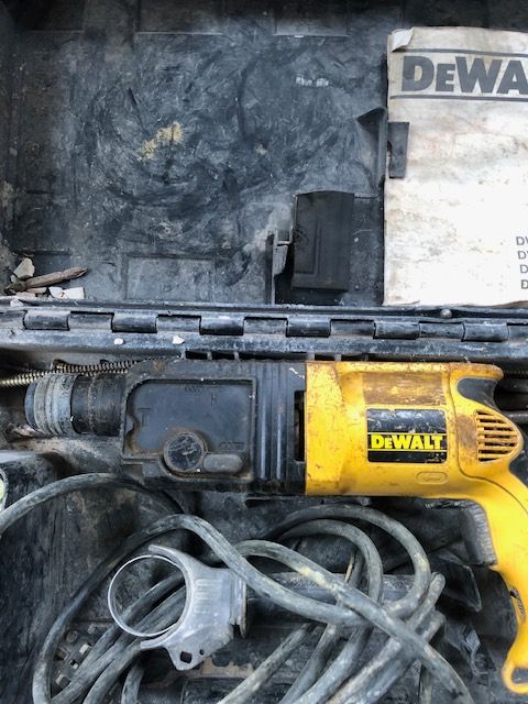 2 Dewalt 3 mode SDS Heavy Duty Hammer Drills 1 x 240v. 1 x 110v.