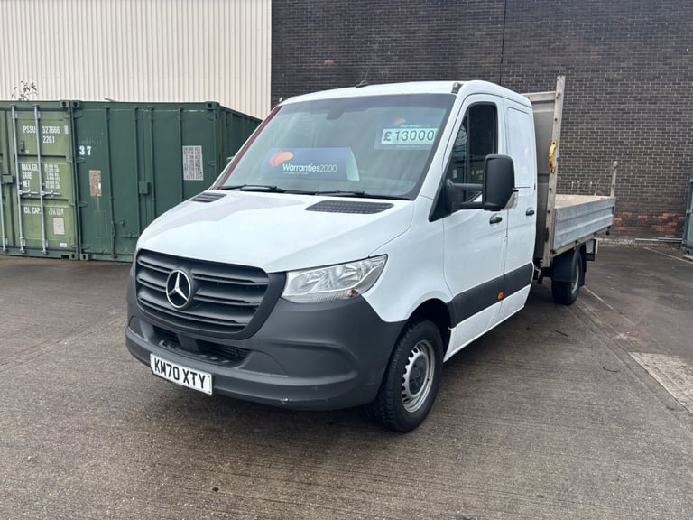 2012/70 MERCEDES SPRINTER DROPSIDE CREW CAB WHITE PICK UP 1 OWNER 