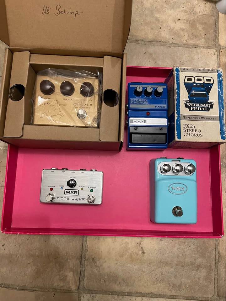 image for Guitar effects pedals Centaur ,DOD FX65 . MXR Clone Looper .TRex Overdrive ,Ibanez PT3 Tubescreamer 