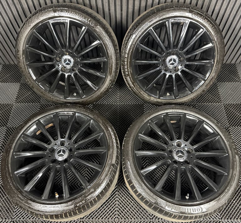 image for 19" GENUINE MERCEDES AMG C CLASS W205 BLACK TURBINE ALLOY WHEELS TYRES ALLOYS